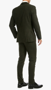 Bradford Hunter Green Slim Fit 3 Piece Tweed Suit - Ferrecci USA 