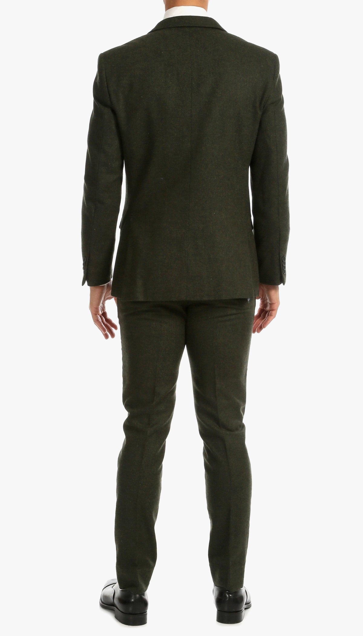 Bradford Hunter Green Slim Fit 3 Piece Tweed Suit - Ferrecci USA 