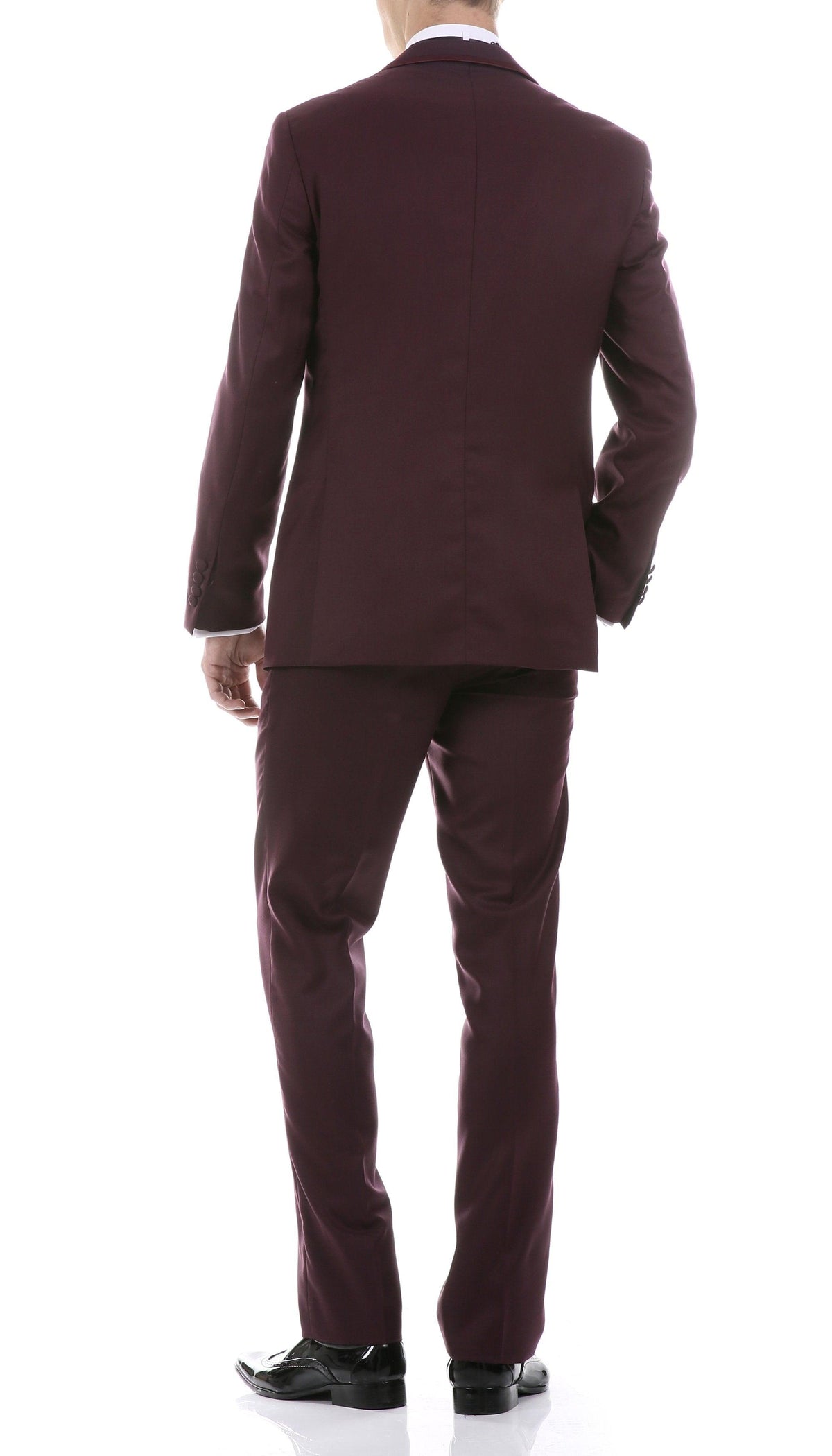 Celio Burgundy 3 Piece Slim Fit Tuxedo - Ferrecci USA 