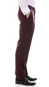 Celio Burgundy 3 Piece Slim Fit Tuxedo - Ferrecci USA 