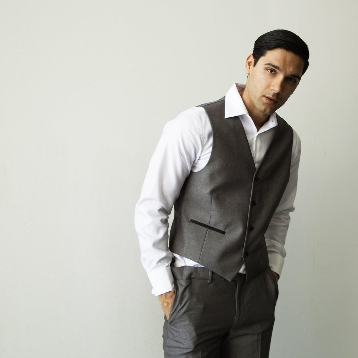 Celio Grey & Black Slim Fit 3 Piece Tuxedo - Ferrecci USA 