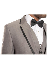Celio Grey & Black Slim Fit 3 Piece Tuxedo - Ferrecci USA 