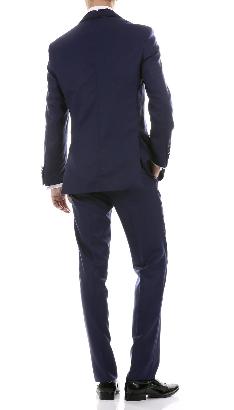 Celio Navy Slim Fit 3 Piece Tuxedo - Ferrecci USA 
