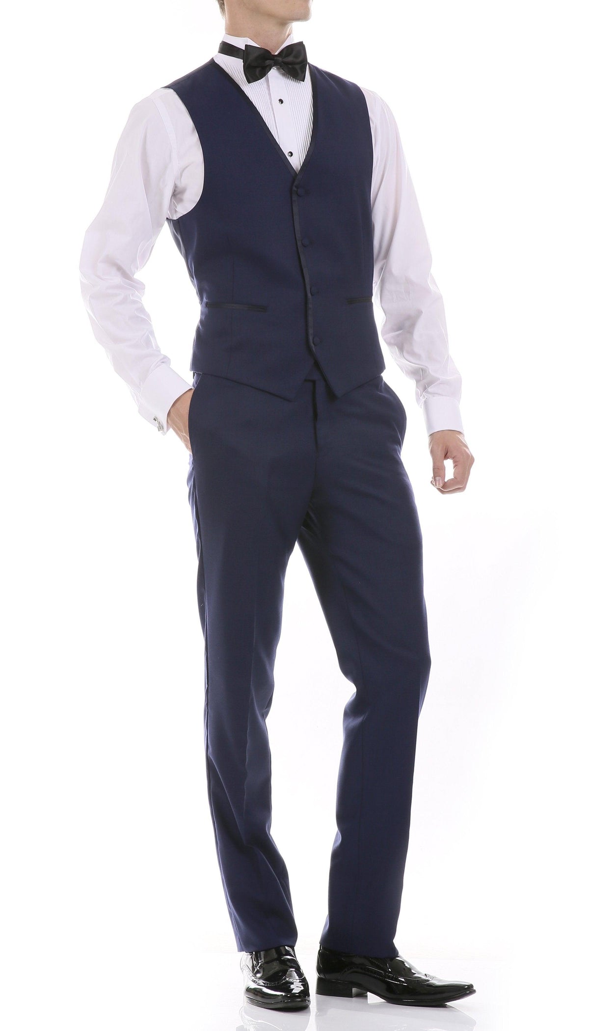 Celio Navy Slim Fit 3 Piece Tuxedo - Ferrecci USA 