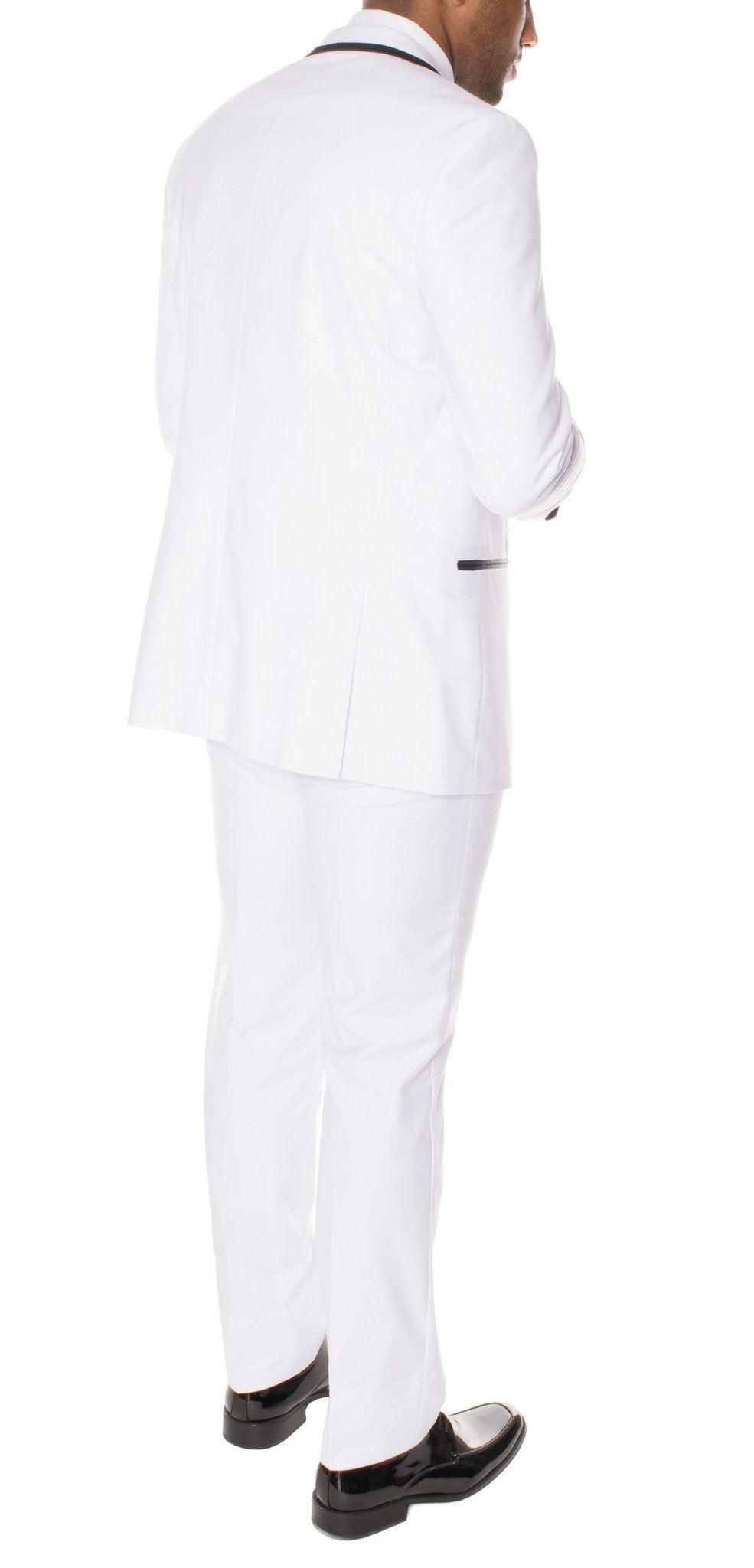 Celio White & Black 3 piece Slim Fit Tuxedo - Ferrecci USA 