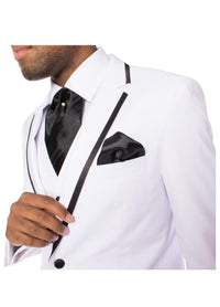 Celio White & Black 3 piece Slim Fit Tuxedo - Ferrecci USA 