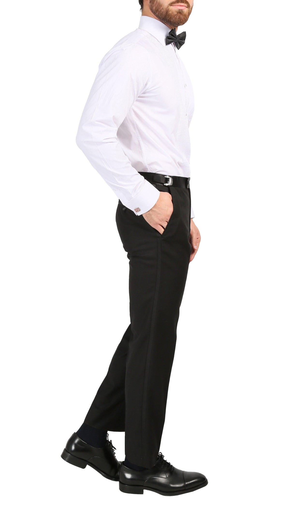 Debonair Black Slim Fit Peak Lapel 2 Piece Tuxedo Suit Set - Ferrecci USA 