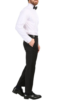 Debonair Black Slim Fit Peak Lapel 2 Piece Tuxedo Suit Set - Ferrecci USA 