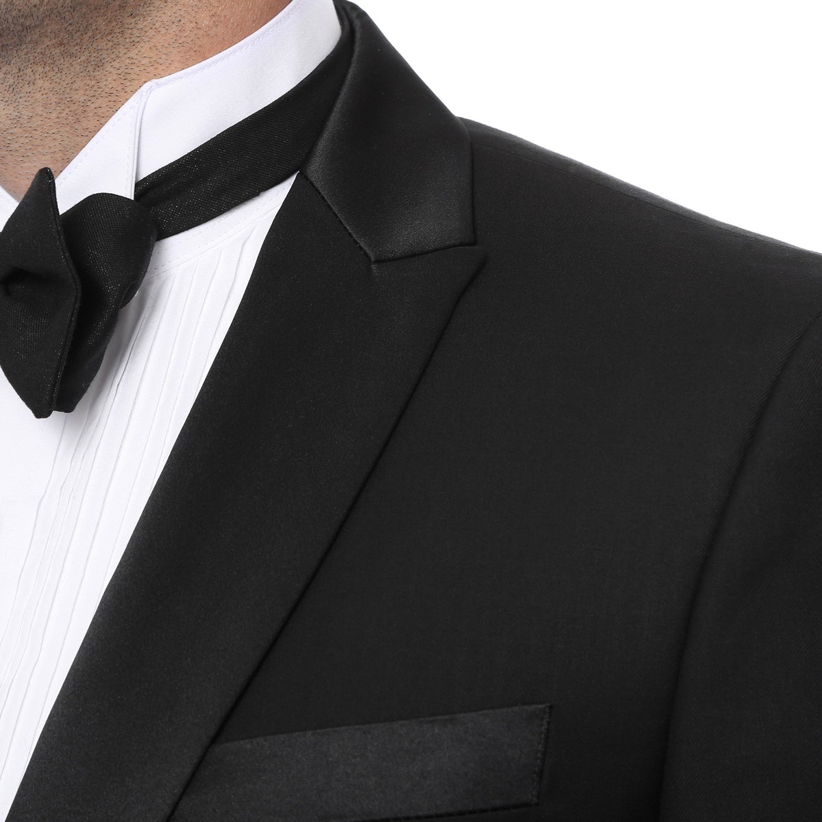 Debonair Black Slim Fit Peak Lapel 2 Piece Tuxedo Suit Set - Ferrecci USA 