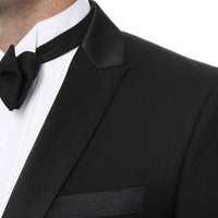 Debonair Black Slim Fit Peak Lapel 2 Piece Tuxedo Suit Set - Ferrecci USA 