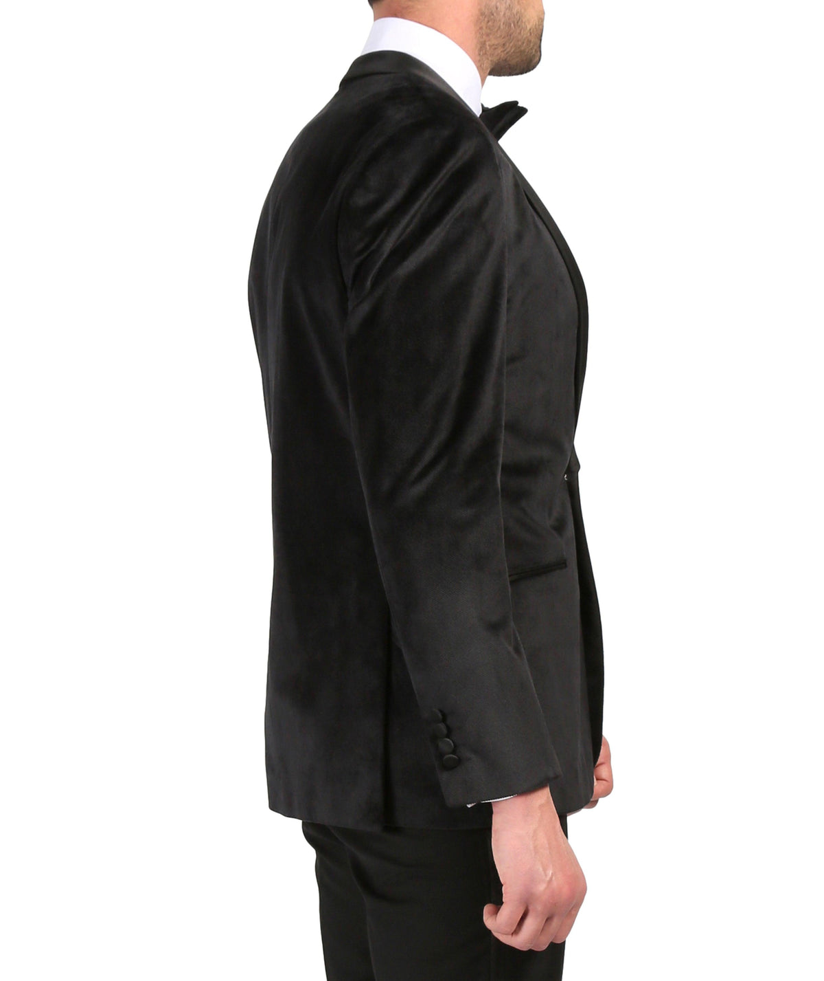 Enzo Black Slim Fit Velvet Shawl Collar Tuxedo Blazer - Ferrecci USA 