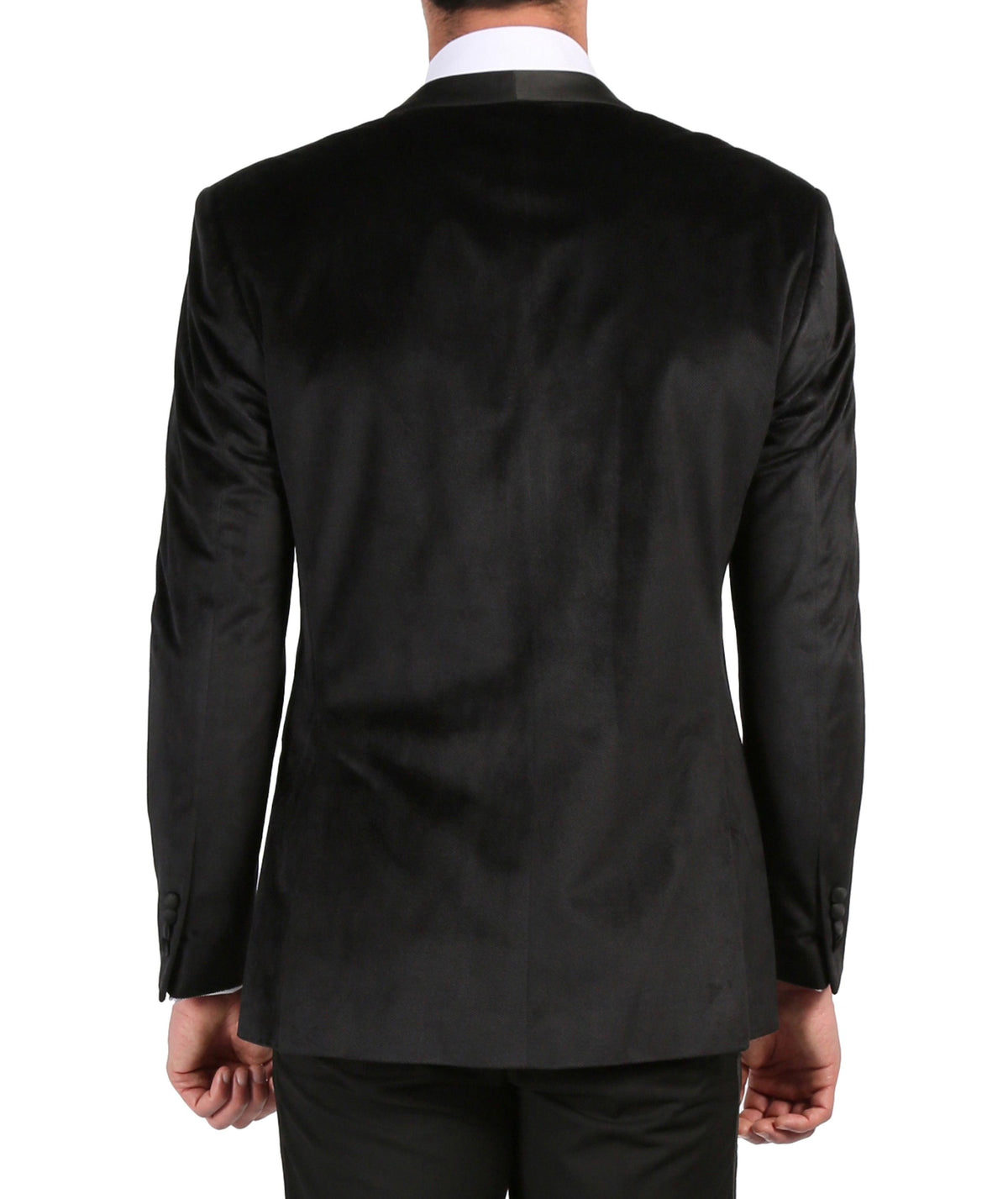 Enzo Black Slim Fit Velvet Shawl Collar Tuxedo Blazer - Ferrecci USA 