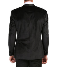 Enzo Black Slim Fit Velvet Shawl Collar Tuxedo Blazer - Ferrecci USA 
