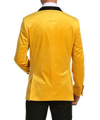Enzo Gold Slim Fit Velvet Shawl Tuxedo Blazer for Men - Ferrecci USA 