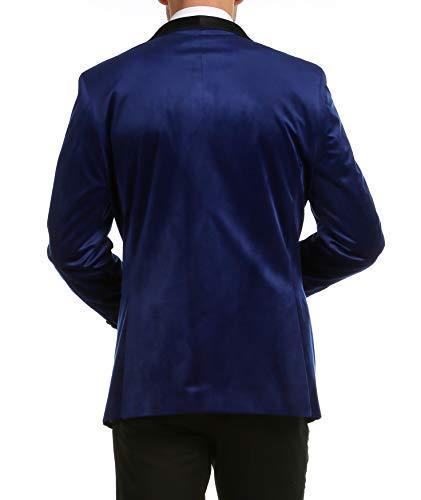 Enzo Indigo Velvet Slim Fit Shawl Lapel Tuxedo Men's Blazer - Ferrecci USA 
