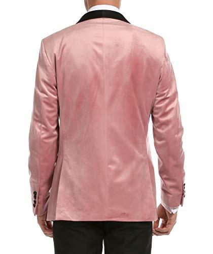 Enzo Pink Slim Fit Velvet Shawl Tuxedo Blazer - Ferrecci USA 