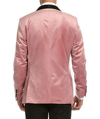 Enzo Pink Slim Fit Velvet Shawl Tuxedo Blazer - Ferrecci USA 