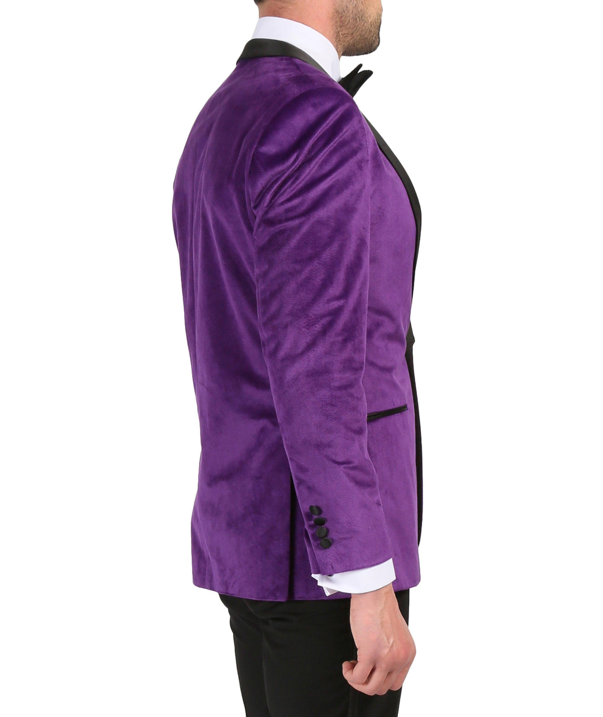 Enzo Purple Slim Fit Velvet Shawl Tuxedo Blazer - Ferrecci USA 