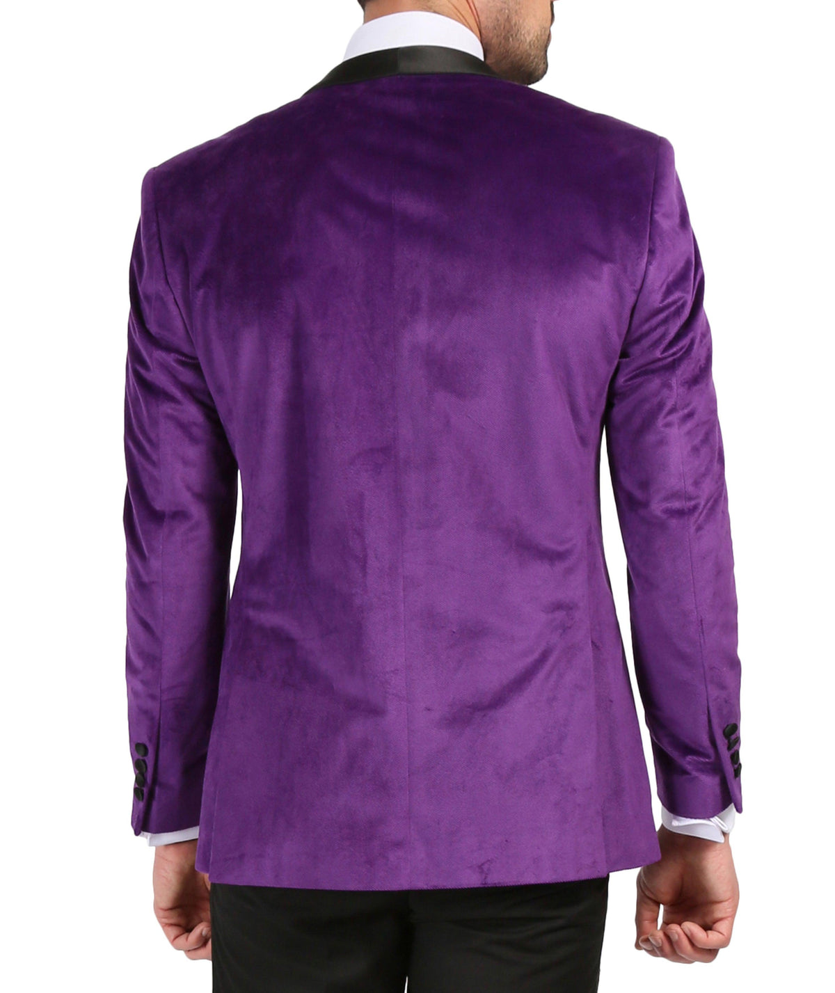 Enzo Purple Slim Fit Velvet Shawl Tuxedo Blazer - Ferrecci USA 