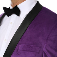 Enzo Purple Slim Fit Velvet Shawl Tuxedo Blazer - Ferrecci USA 