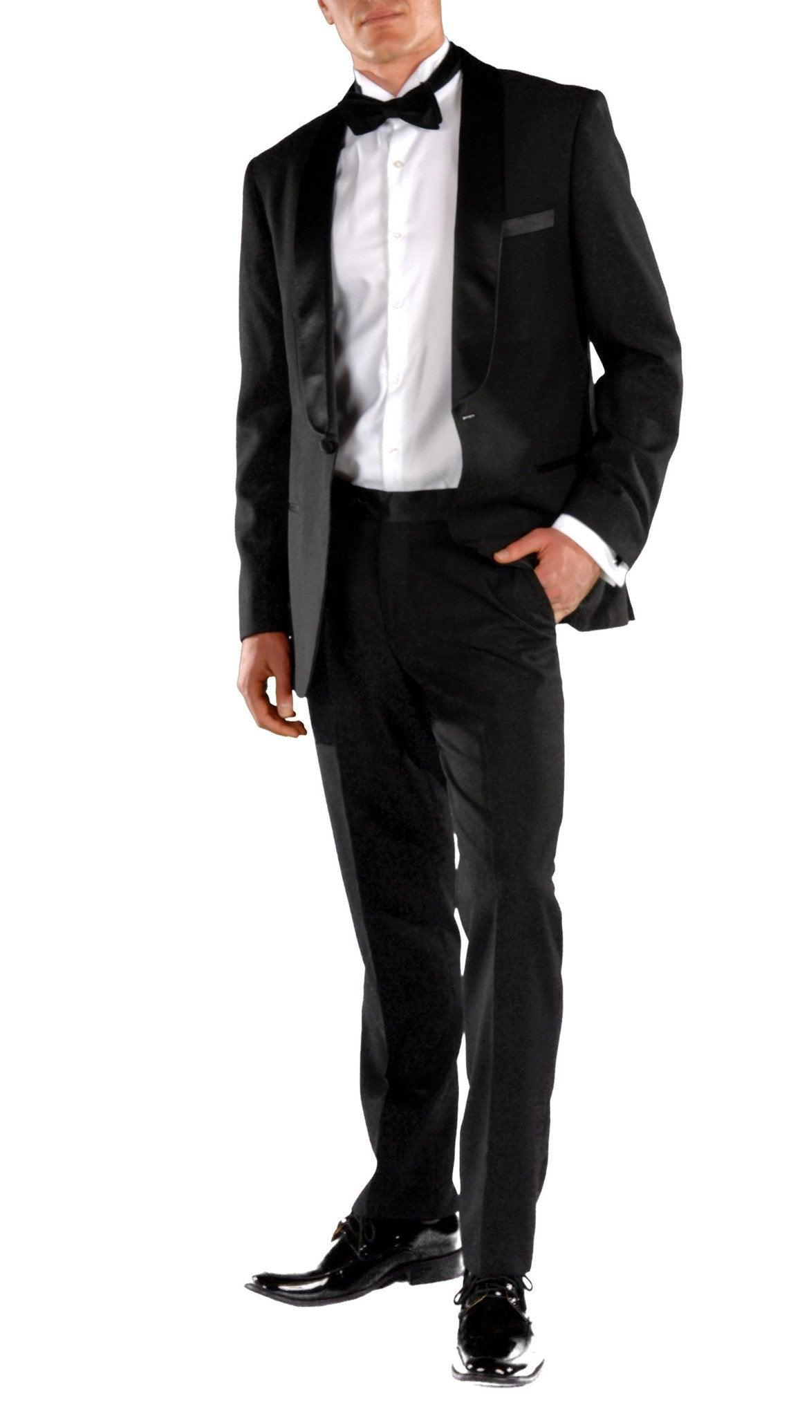 Falls Black Slim Fit 2 Piece Tuxedo - Ferrecci USA 