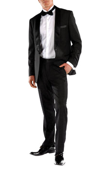 Falls Black Slim Fit 2 Piece Tuxedo - Ferrecci USA 