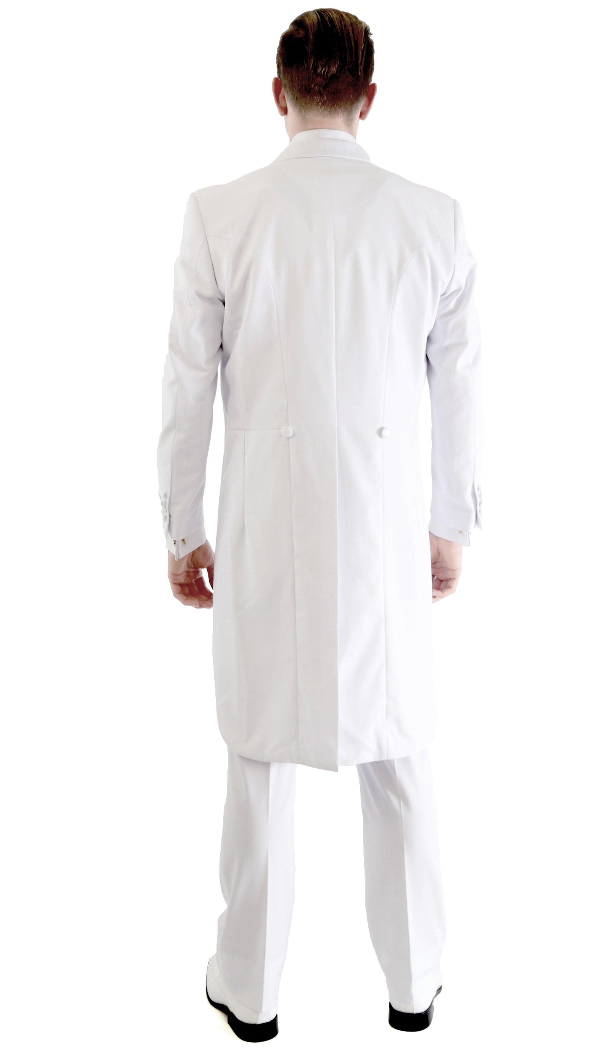 Ferrecci Men’s Regular Fit Peak Lapel White Tailcoat Tuxedo Set - Ferrecci USA 