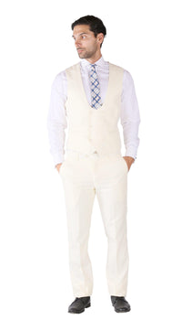 Hart 3pc Slim Fit Winter White Suit - Ferrecci USA 
