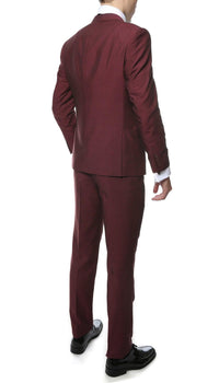 Hudson Burgundy Slim Fit 2 Piece Suit - Ferrecci USA 
