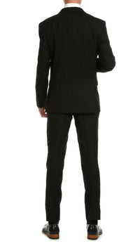 Mason Black Men's Premium 2 Piece Wool Slim Fit Suit - Ferrecci USA 