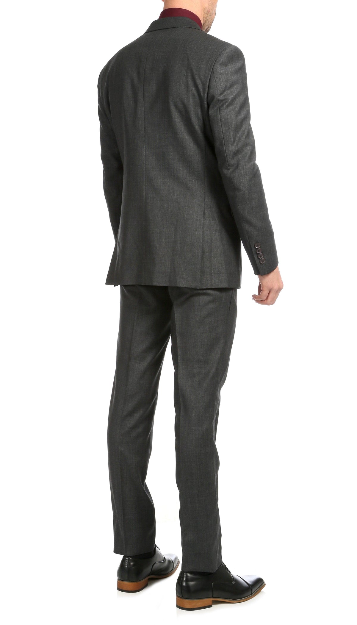 Mason Charcoal Men's Premium 2 Piece Wool Slim Fit Suit - Ferrecci USA 