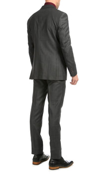 Mason Charcoal Men's Premium 2 Piece Wool Slim Fit Suit - Ferrecci USA 