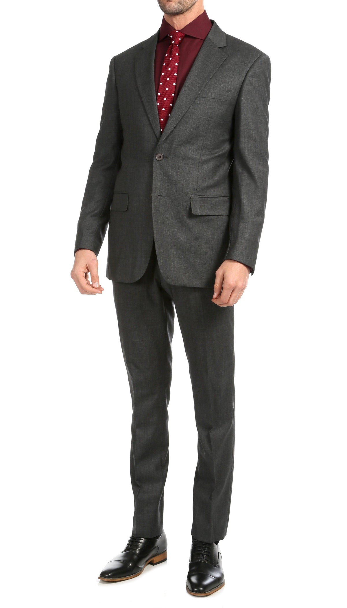 Mason Charcoal Men's Premium 2 Piece Wool Slim Fit Suit - Ferrecci USA 