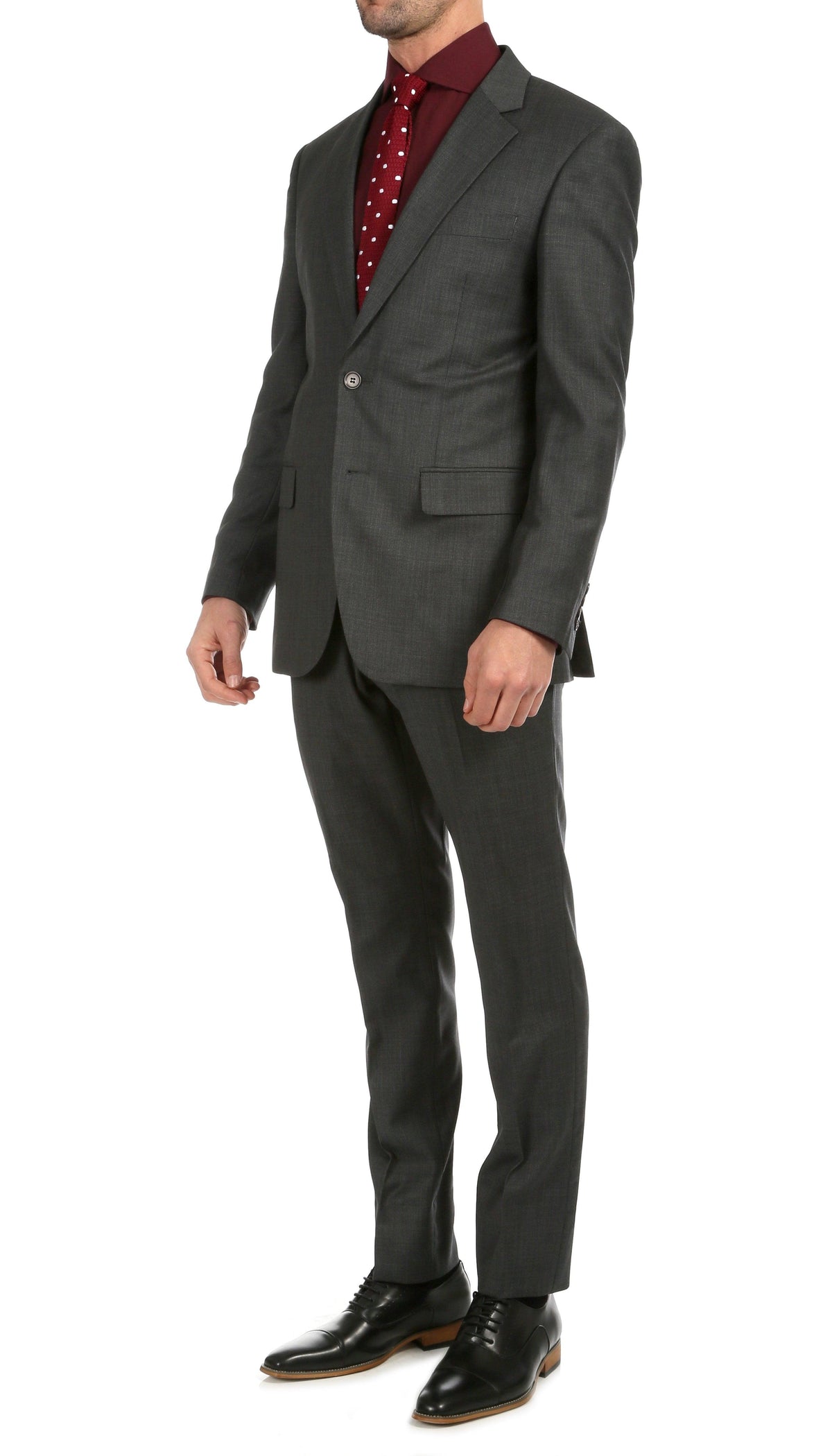Mason Charcoal Men's Premium 2 Piece Wool Slim Fit Suit - Ferrecci USA 