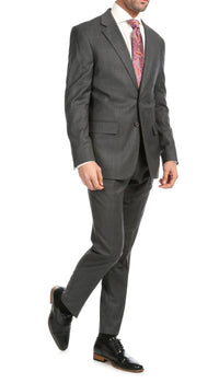 Mason Heather Grey Men's Premium 2 Piece Wool Slim Fit Suit - Ferrecci USA 