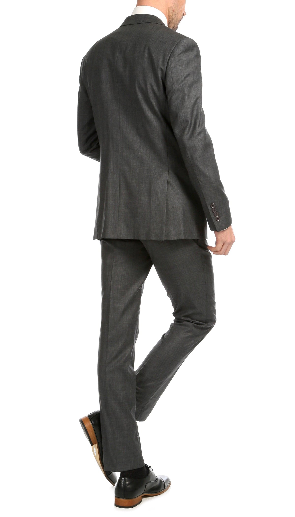 Mason Heather Grey Men's Premium 2 Piece Wool Slim Fit Suit - Ferrecci USA 