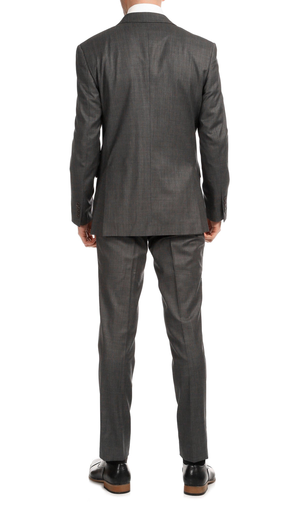 Mason Heather Grey Men's Premium 2 Piece Wool Slim Fit Suit - Ferrecci USA 