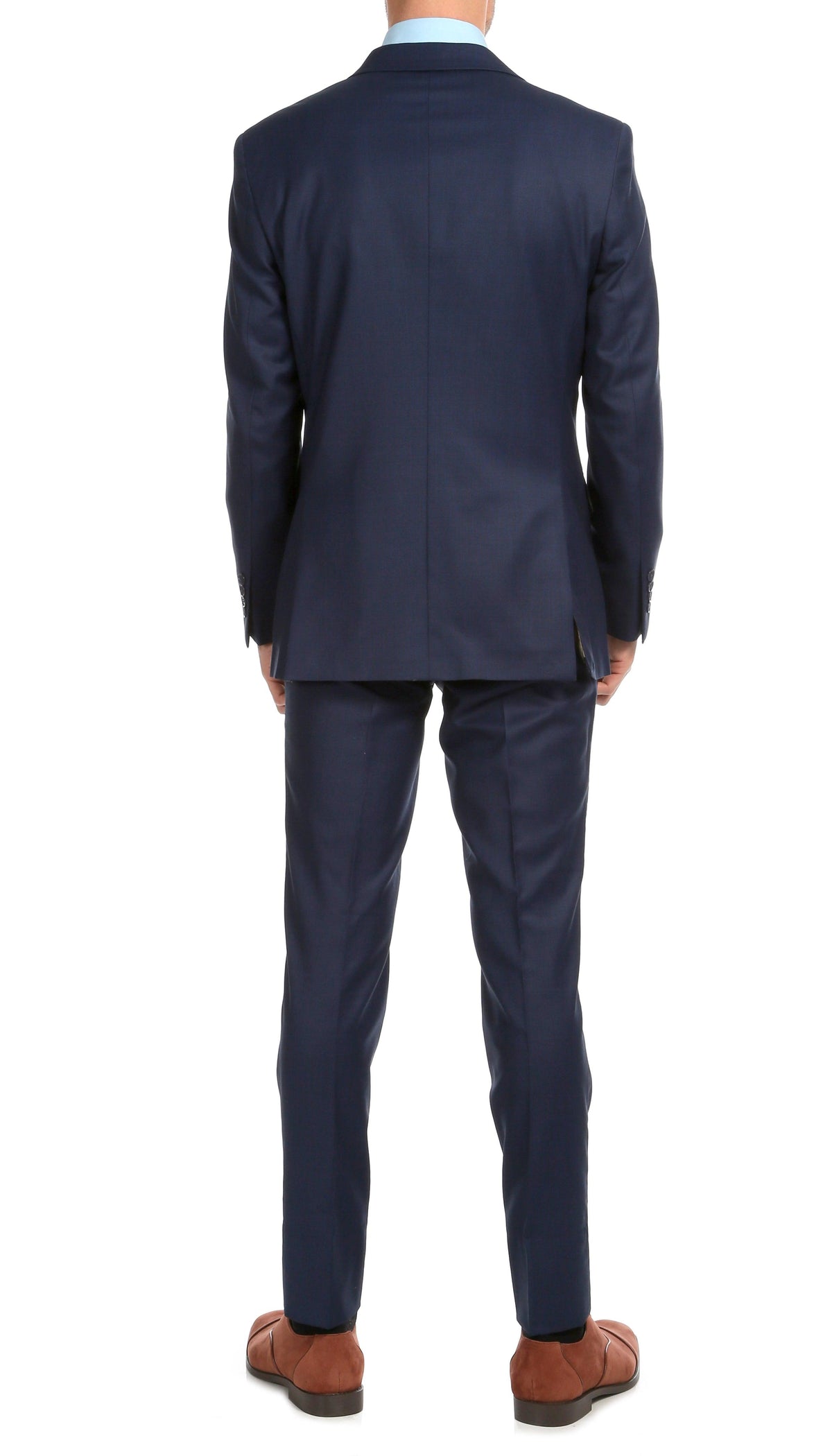 Mason Navy Men's Premium 2pc Premium Wool Slim Fit Suit - Ferrecci USA 
