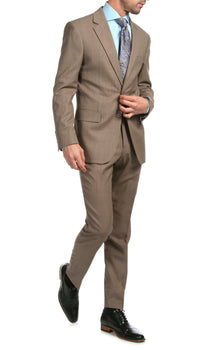 Mason Sand Men's Premium 2 Piece Wool Slim Fit Suit - Ferrecci USA 