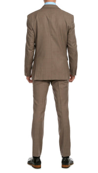 Mason Sand Men's Premium 2 Piece Wool Slim Fit Suit - Ferrecci USA 