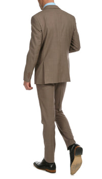 Mason Sand Men's Premium 2 Piece Wool Slim Fit Suit - Ferrecci USA 