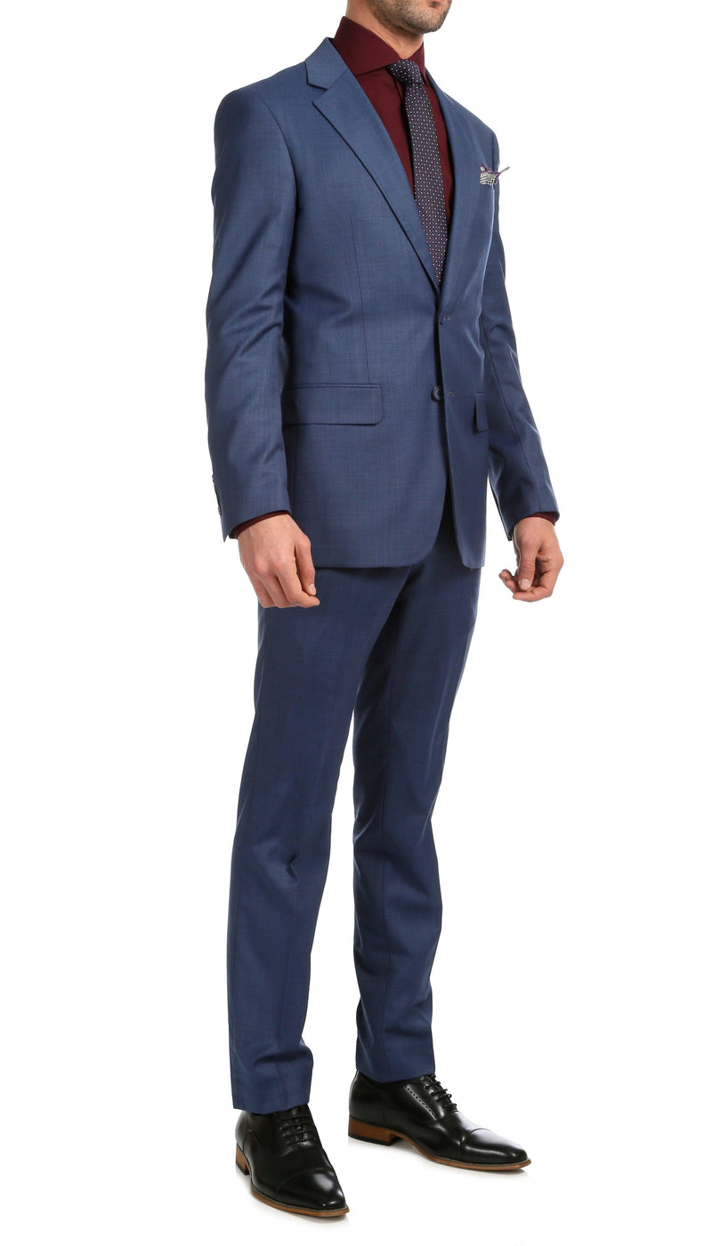 Mason Slate Men's Premium 2 Piece Wool Slim Fit Suit - Ferrecci USA 