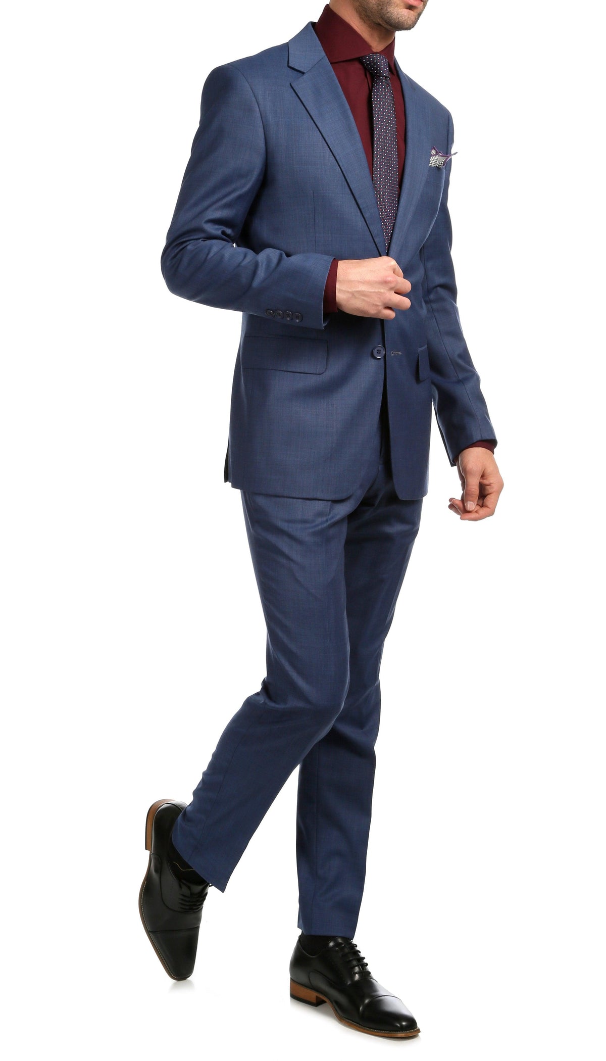 Mason Slate Men's Premium 2 Piece Wool Slim Fit Suit - Ferrecci USA 