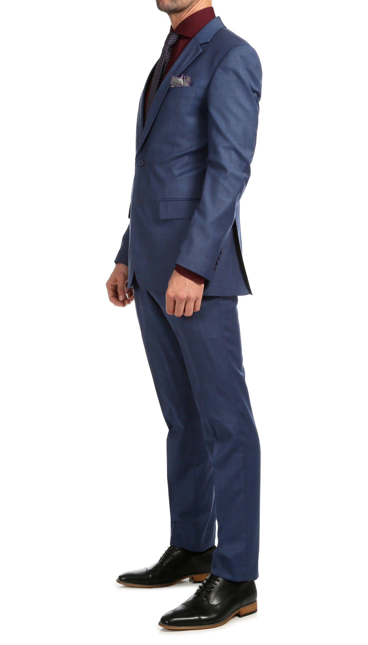 Mason Slate Men's Premium 2 Piece Wool Slim Fit Suit - Ferrecci USA 