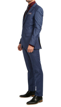Mason Slate Men's Premium 2 Piece Wool Slim Fit Suit - Ferrecci USA 