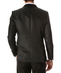 Men's Pronto Black Star Modern Fit Notch Lapel Tuxedo Blazer - Ferrecci USA 