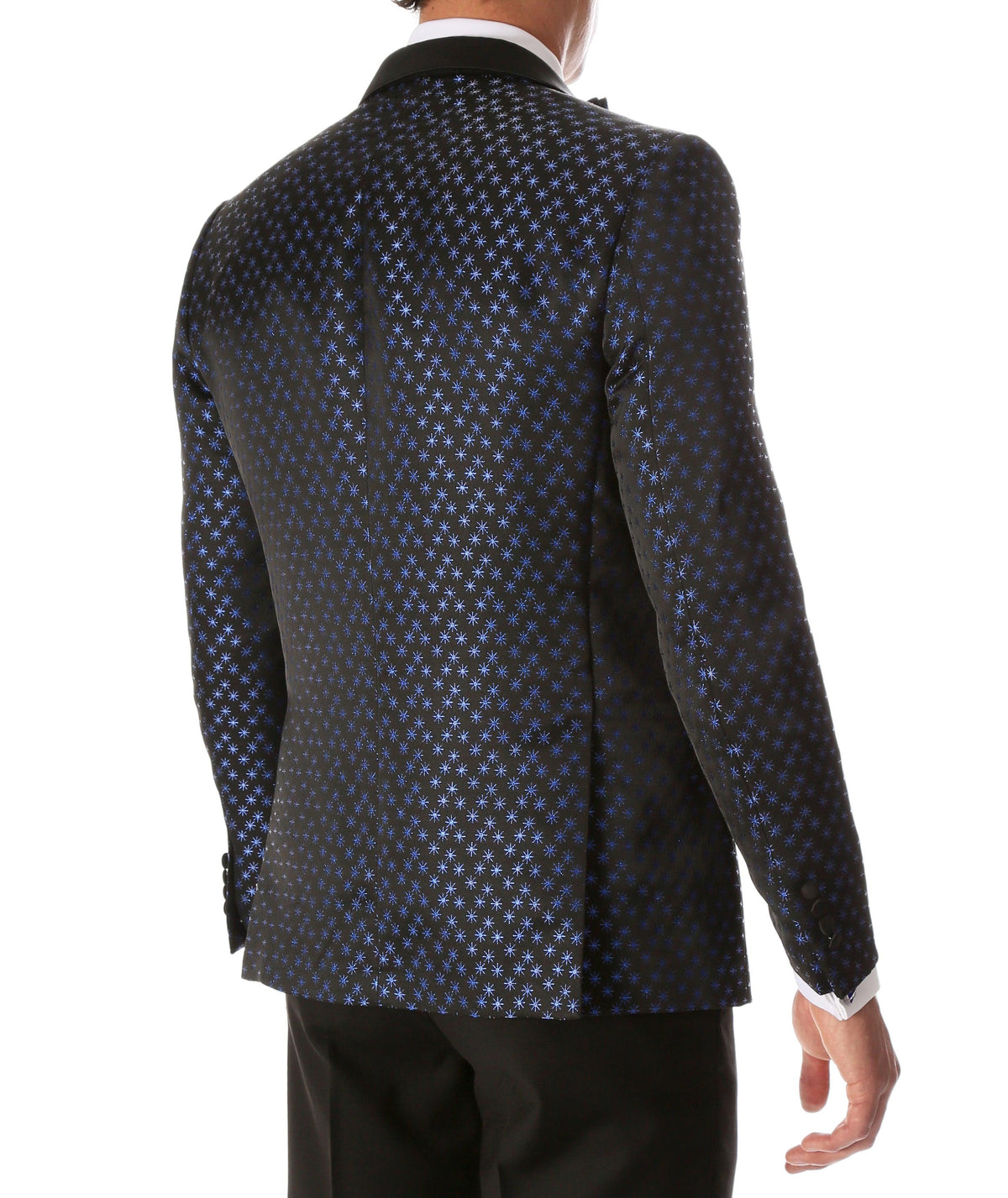 Men's Pronto Blue Star Modern Fit Notch Lapel Tuxedo Blazer - Ferrecci USA 