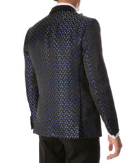 Men's Pronto Blue Star Modern Fit Notch Lapel Tuxedo Blazer - Ferrecci USA 