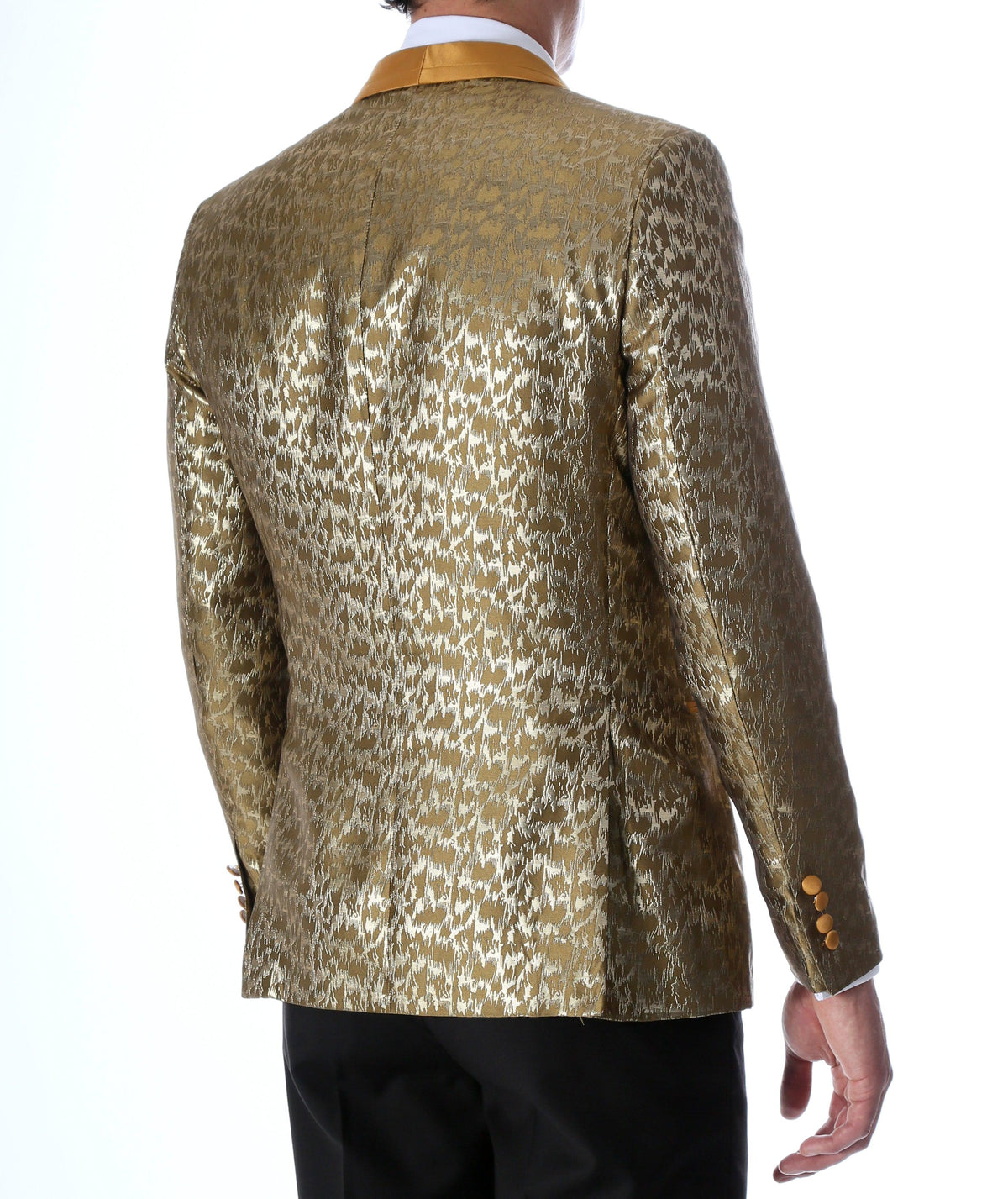 Men's Webber Gold Modern Fit Shawl Collar Tuxedo Blazer - Young Man’s Prom Wear - Ferrecci USA 
