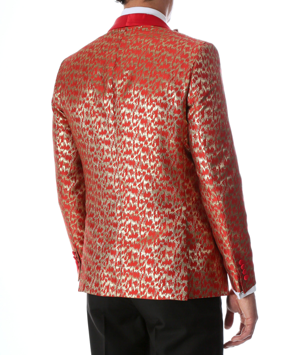 Men's Webber Red Modern Fit Shawl Collar Tuxedo Blazer - Ferrecci USA 